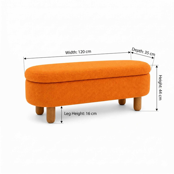 Atelier Del Sofa Puff Naranja con Almacenamiento